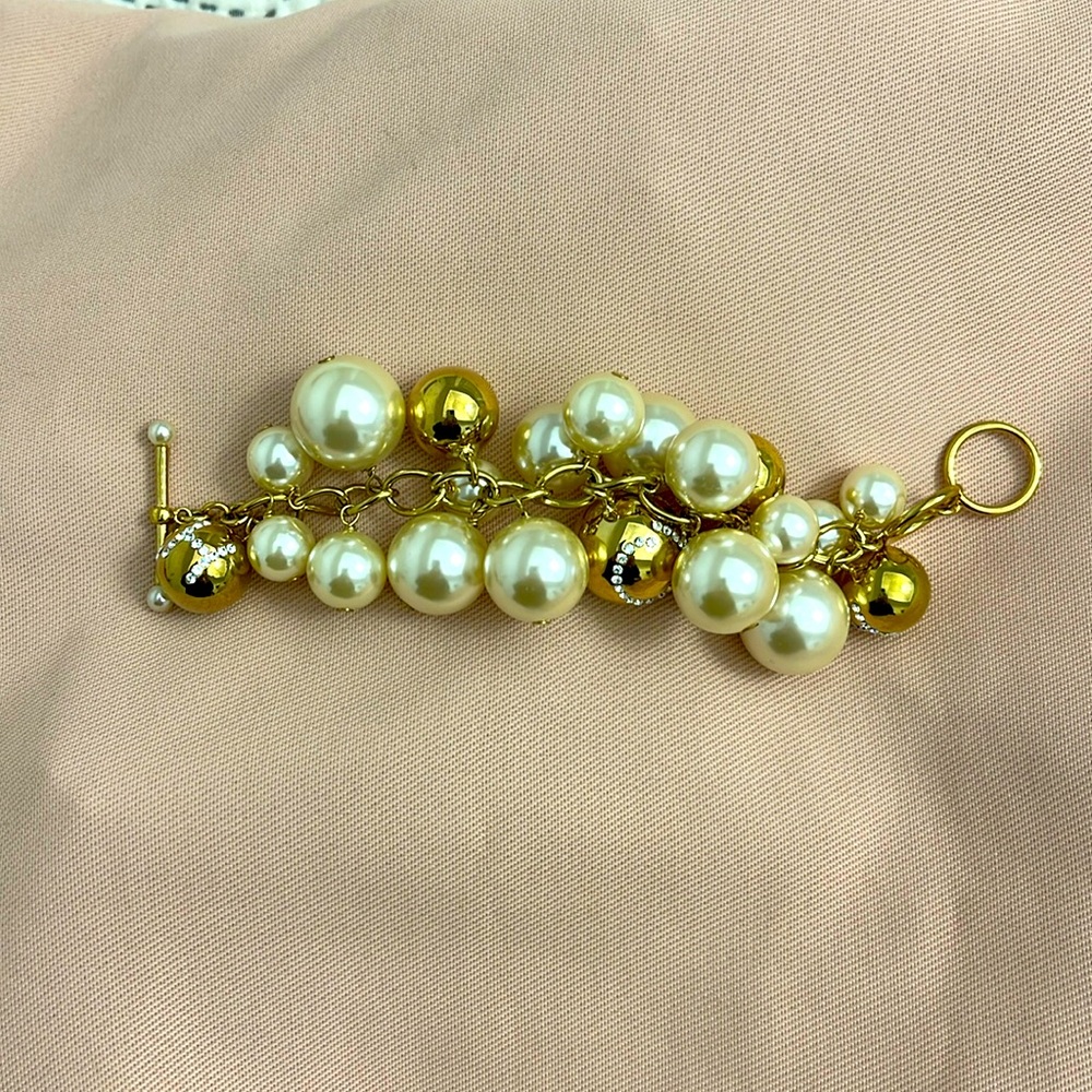 Carolina Herrera gold and pearl bracelet
